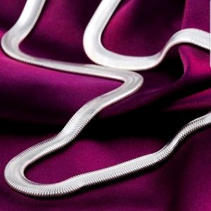 925 Sterling silver flat snake chain neckla